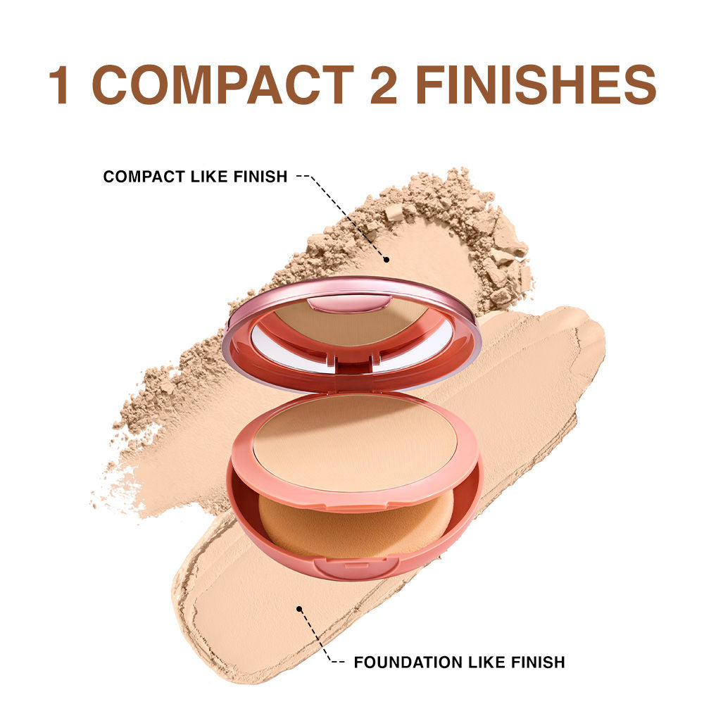 Lakme 9 To 5 Unreal Dual Cover Pressed Powder, 2 In 1 Compact + Foundation