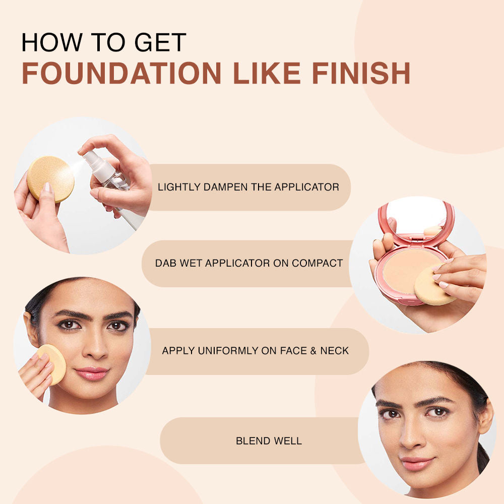Lakme 9 To 5 Unreal Dual Cover Pressed Powder, 2 In 1 Compact + Foundation