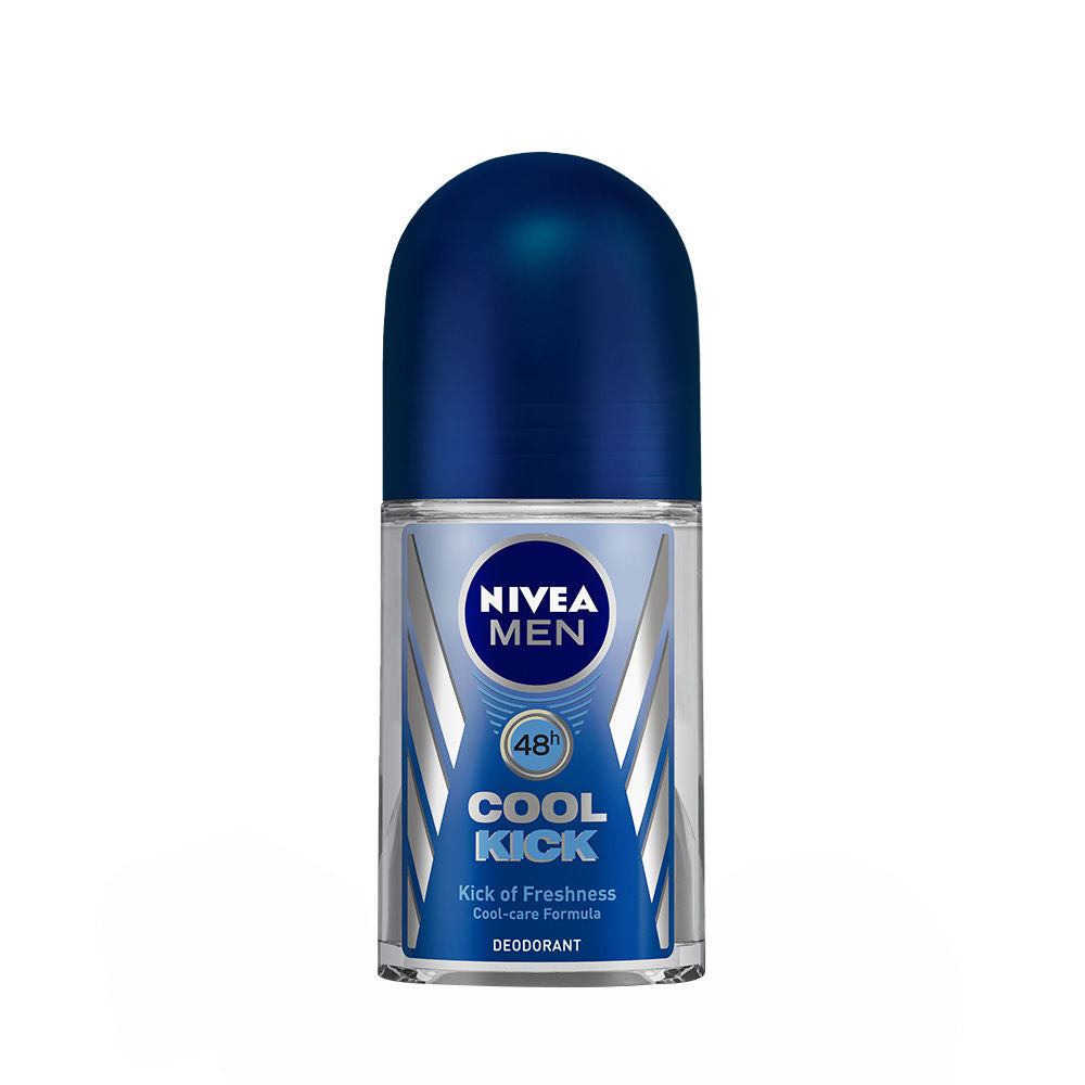 NIVEA Men Deodorant Roll On, Cool Kick, 48h Long lasting Freshness