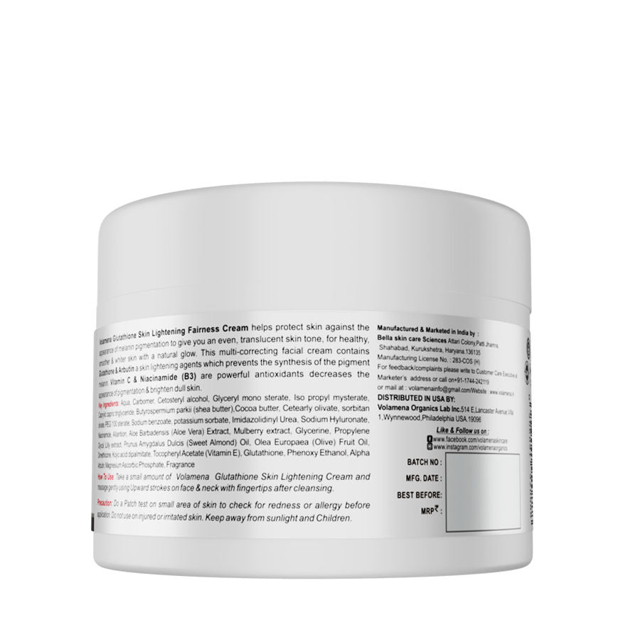 Volamena Glutathione Skin Lightening Fairness Cream
