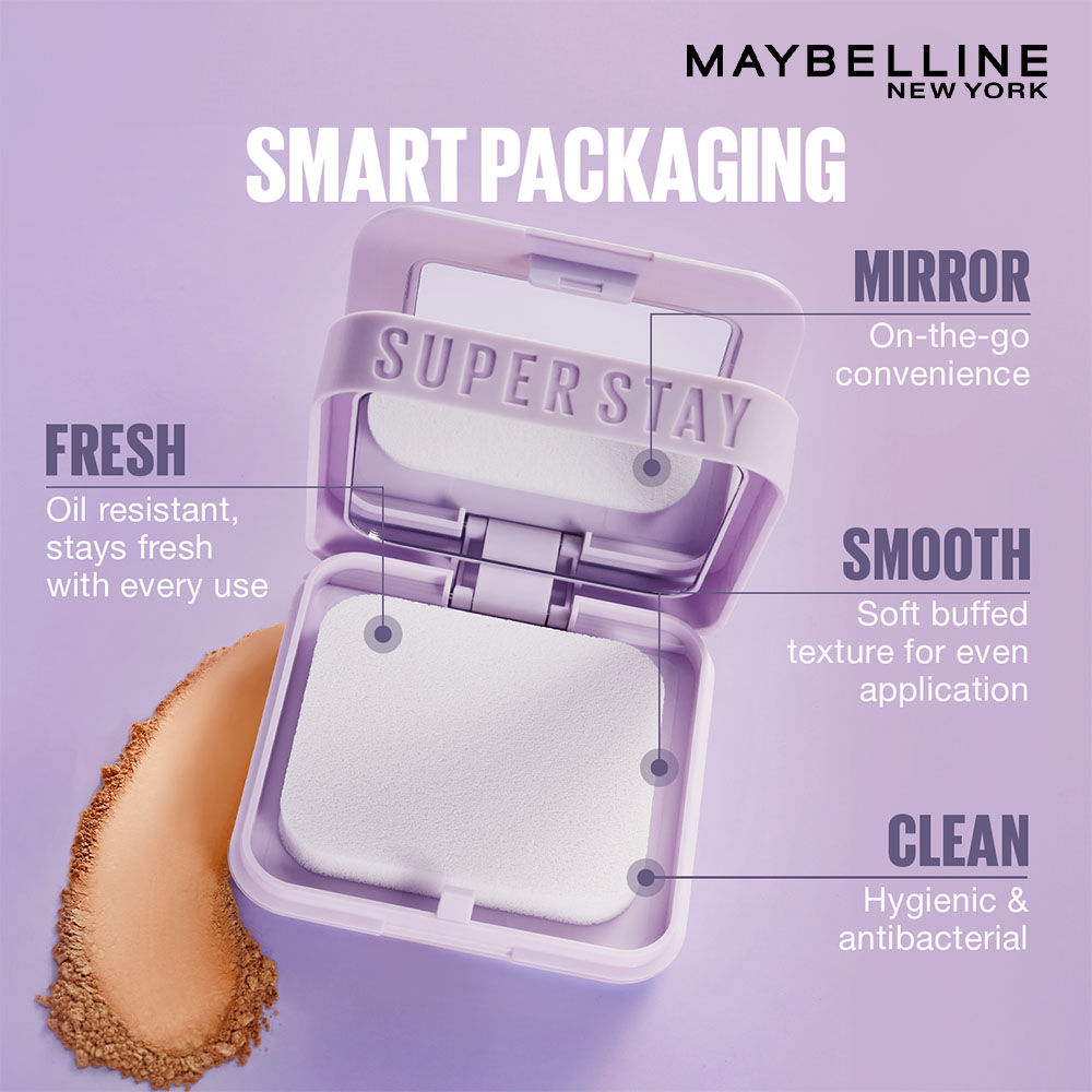 Maybelline New York Super Stay Flex Powder Foundation Compact-30H Full Cover-for Oily Skin