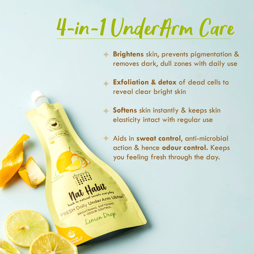 Nat Habit Fresh Lemon Drop Underarm Ubtan 4-in-1 Scrub