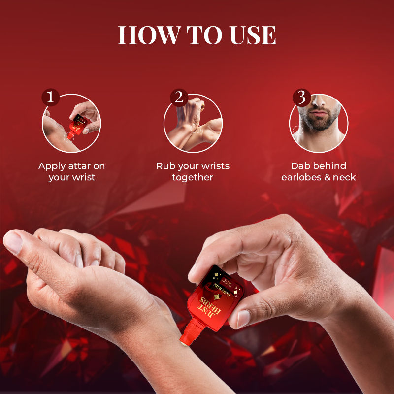 Just Herbs Handcrafted Long Lasting Ruby Rain Premium Attar