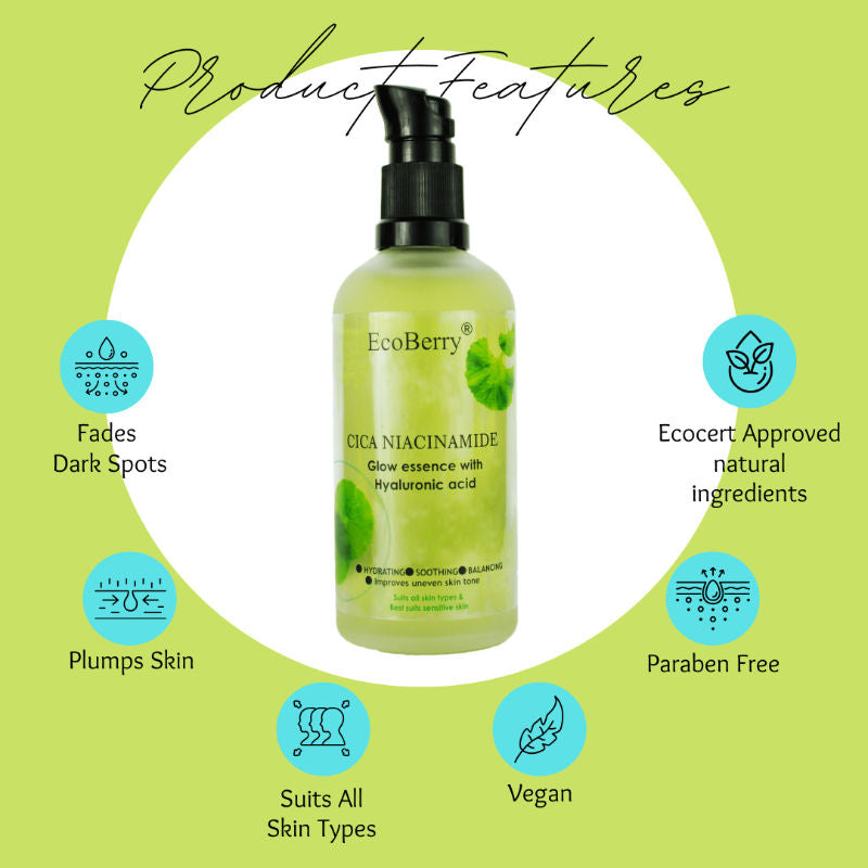 Ecoberry Cica Niacinamide Glow Essence with Hyaluronic Acid