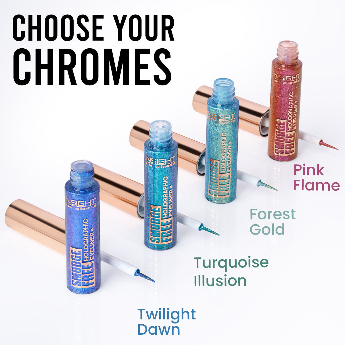 Insight Cosmetics Smudge Free Holographic Eyeliner, Dual Tone Effect
