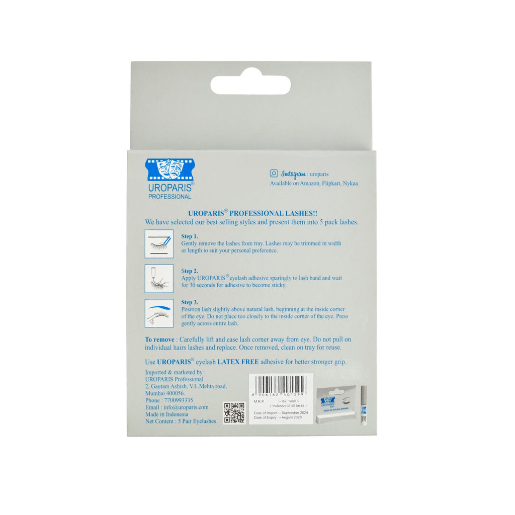 Uroparis Human Hair Eyelashes 55 - Black
