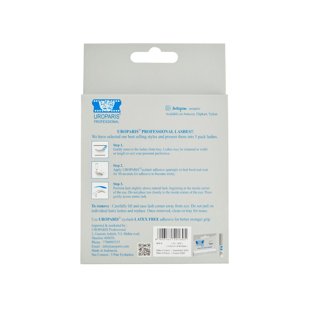 Uroparis Human Hair Eyelashes 56 - Black