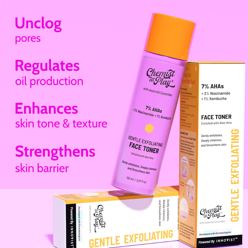 Chemist at Play Gentle Exfoliating Face Toner For Glowing Skin