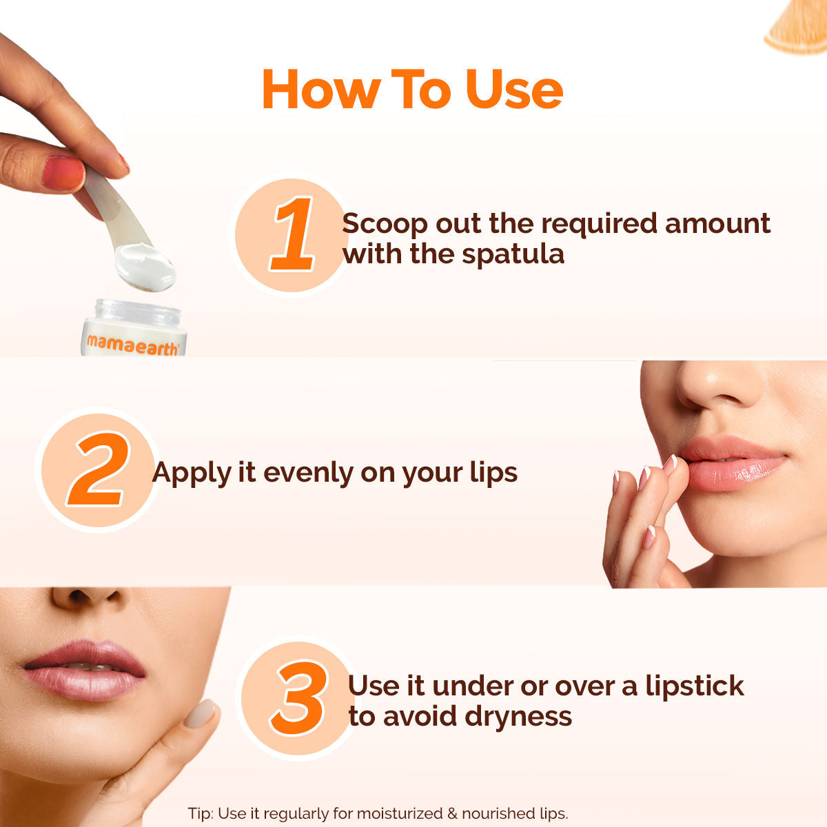 Mamaearth Vitamin C Lip Balm SPF 50 with Coconut Oil and Shea Butter for Brightening Dry Lips