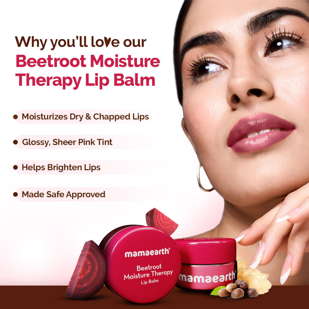 Mamaearth Beetroot Moisture Therapy Lip Balm with Hyaluronic Acid for Dry and Chapped Lips