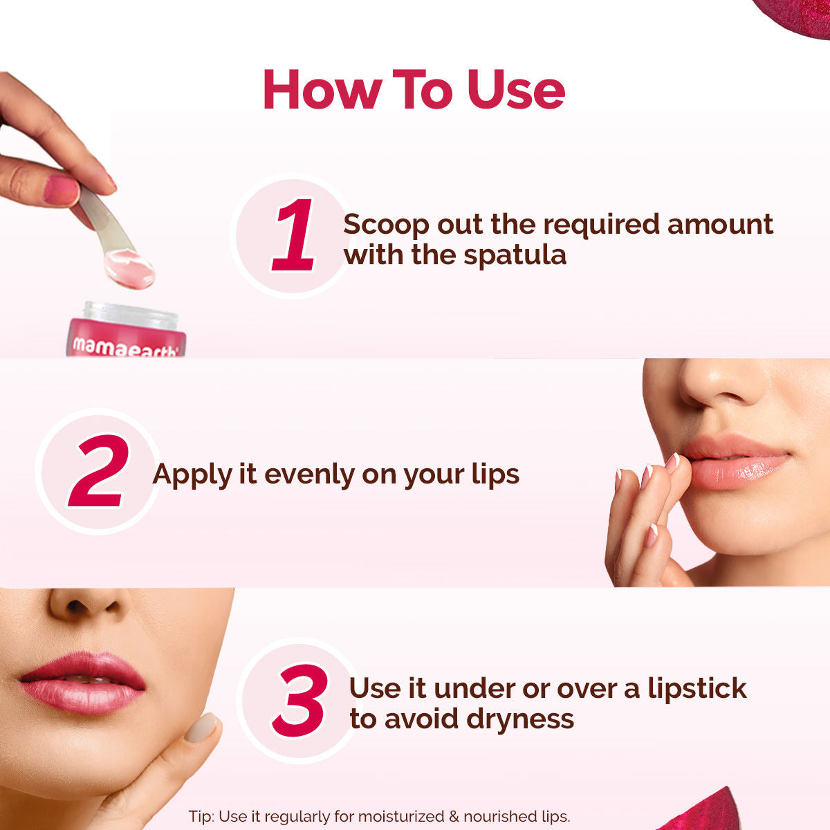 Mamaearth Beetroot Moisture Therapy Lip Balm with Hyaluronic Acid for Dry and Chapped Lips