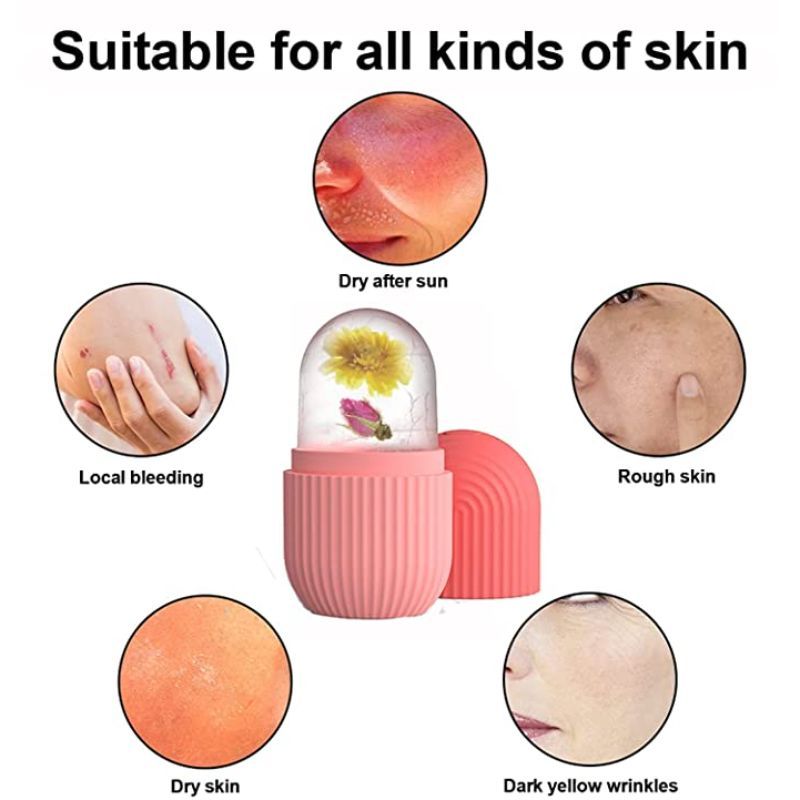Kazarmaa Ice Roller Massage for Face Toning - Pink