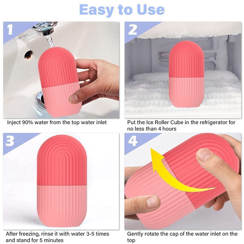Kazarmaa Ice Roller Massage for Face Toning - Pink