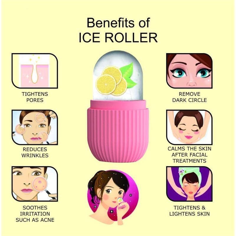 Kazarmaa Ice Roller Massage for Face Toning - Pink