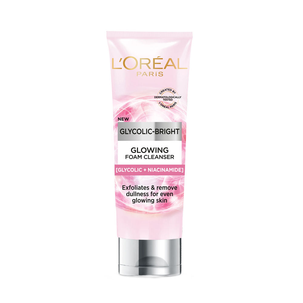 L'Oreal Paris Glycolic Bright Daily Foaming Face Cleanser With Glycolic Acid For Dull Skin
