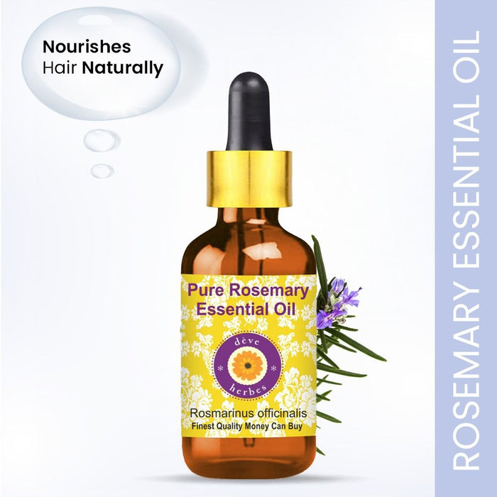 Deve Herbes 100% Pure Rosemary Essential Oil For Hair Growth, Hair Thickening & Hair Fall Control