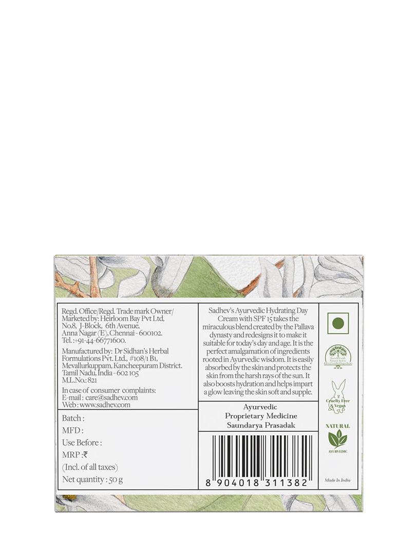 SADHEV Ayurvedic Hydrating Day Cream Spf 15