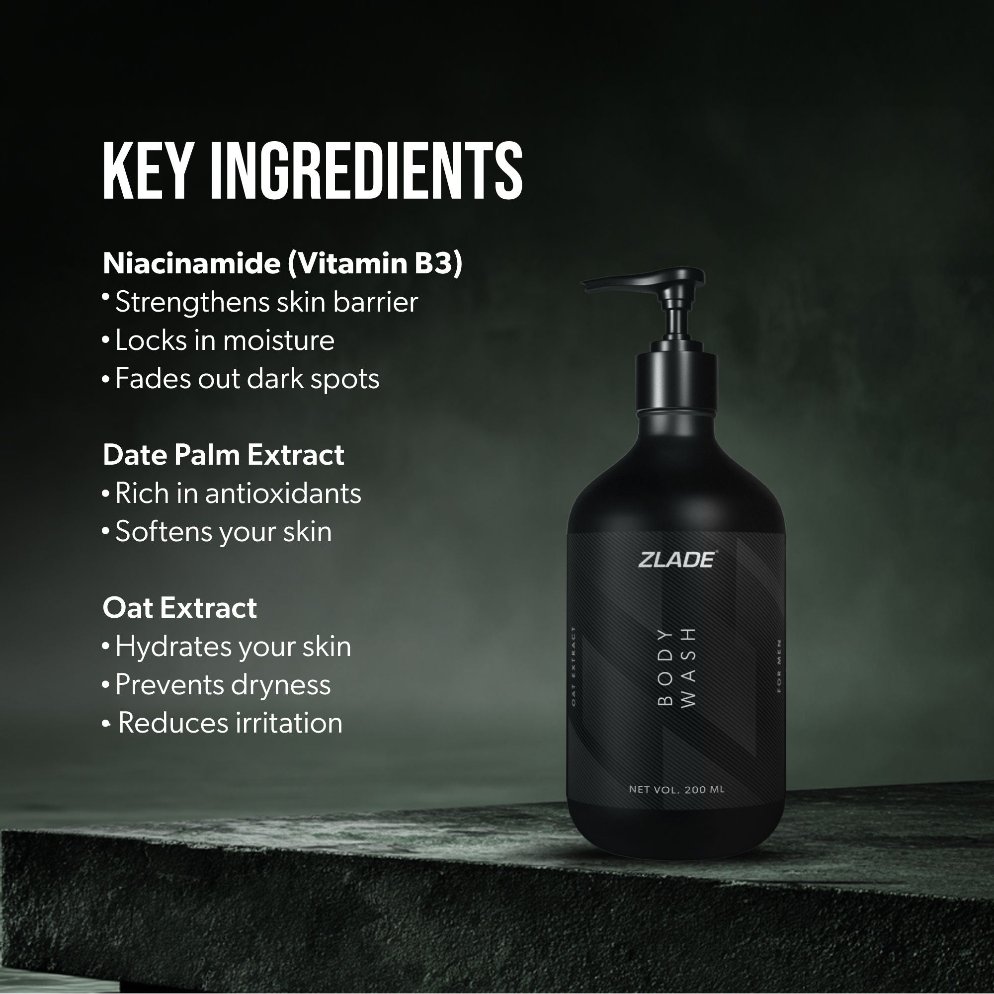 ZLADE Niacinamide & Oat Extract Body Wash