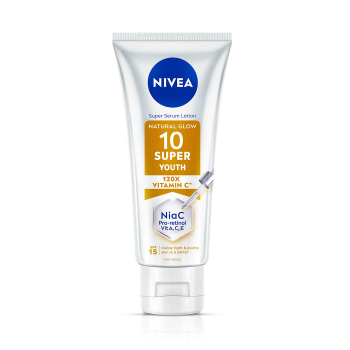 NIVEA Super 10 Youth Serum Body Lotion With Retinol, Niacinamide, 120X Vitamin C & SPF15