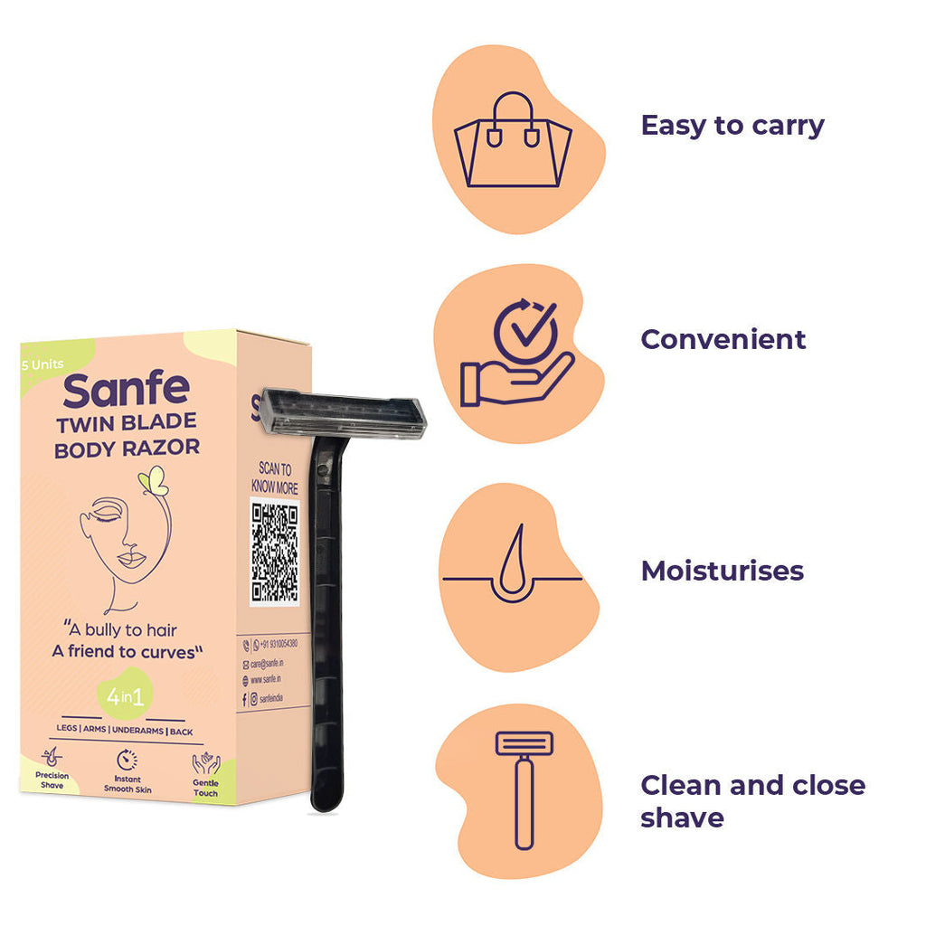 Sanfe Twin Blade Body Razor A Bully To Hair A Friend To Curves 4 in 1