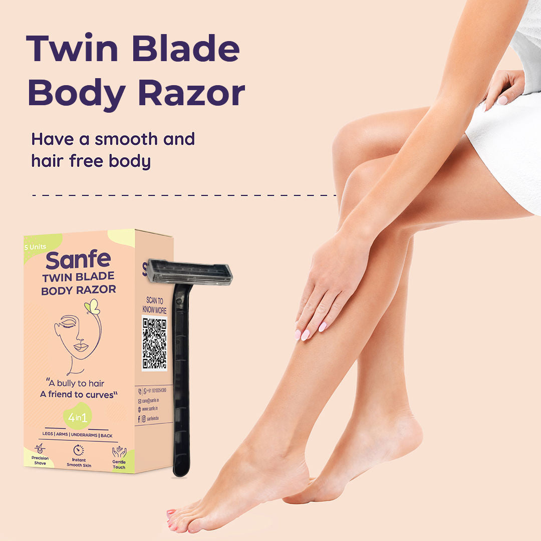 Sanfe Twin Blade Body Razor A Bully To Hair A Friend To Curves 4 in 1