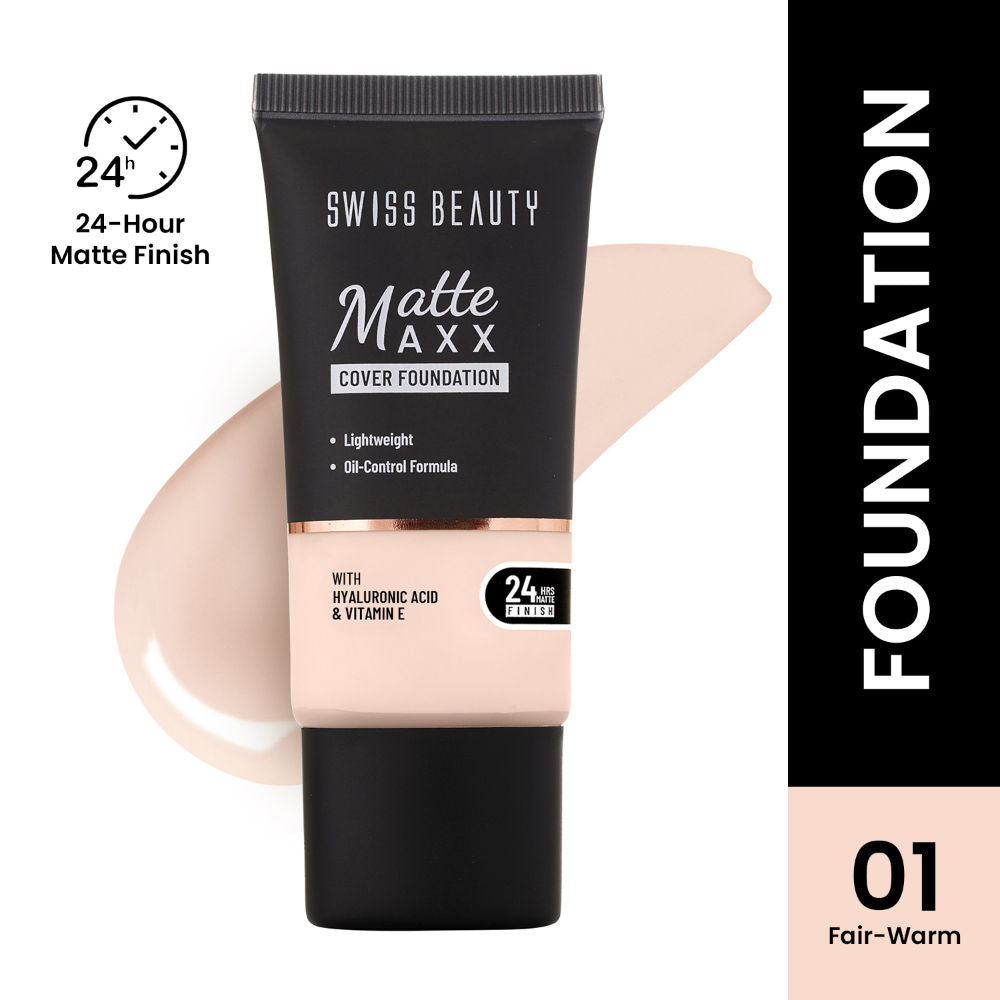 Swiss Beauty Matte Maxx Cover Foundation with Hyaluronic Acid & Vitamin E