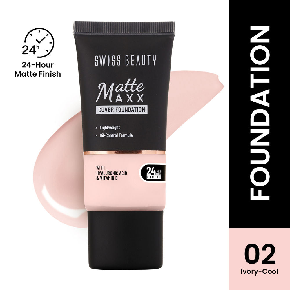 Swiss Beauty Matte Maxx Cover Foundation with Hyaluronic Acid & Vitamin E