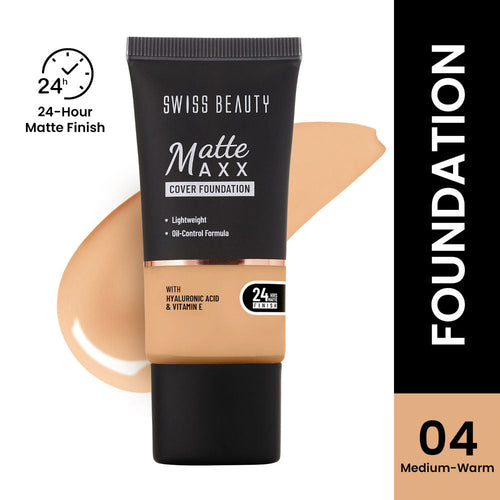 Swiss Beauty Matte Maxx Cover Foundation with Hyaluronic Acid & Vitamin E