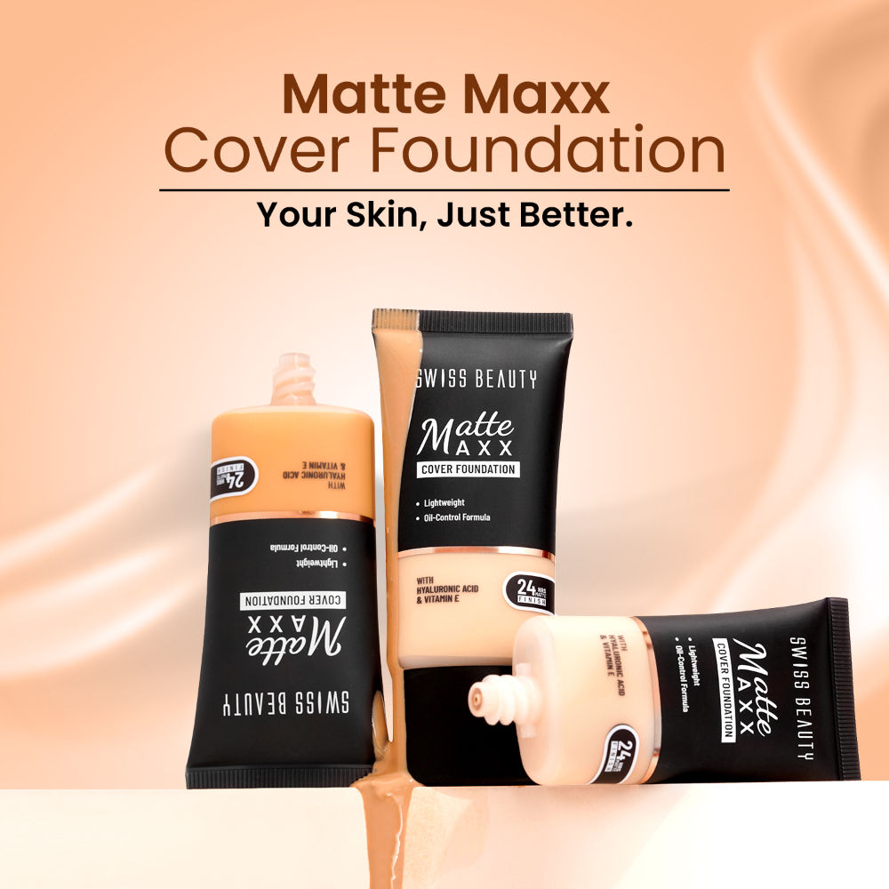 Swiss Beauty Matte Maxx Cover Foundation with Hyaluronic Acid & Vitamin E