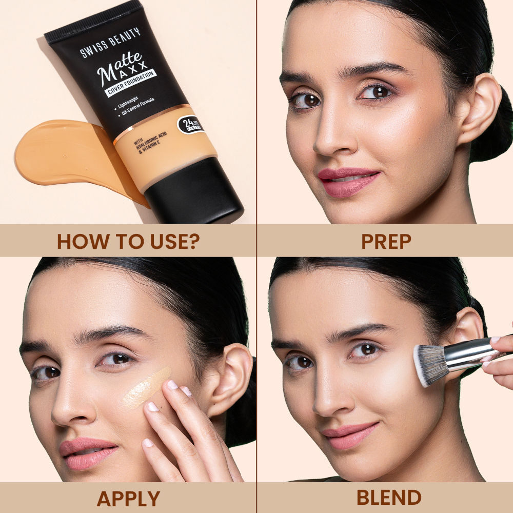 Swiss Beauty Matte Maxx Cover Foundation with Hyaluronic Acid & Vitamin E