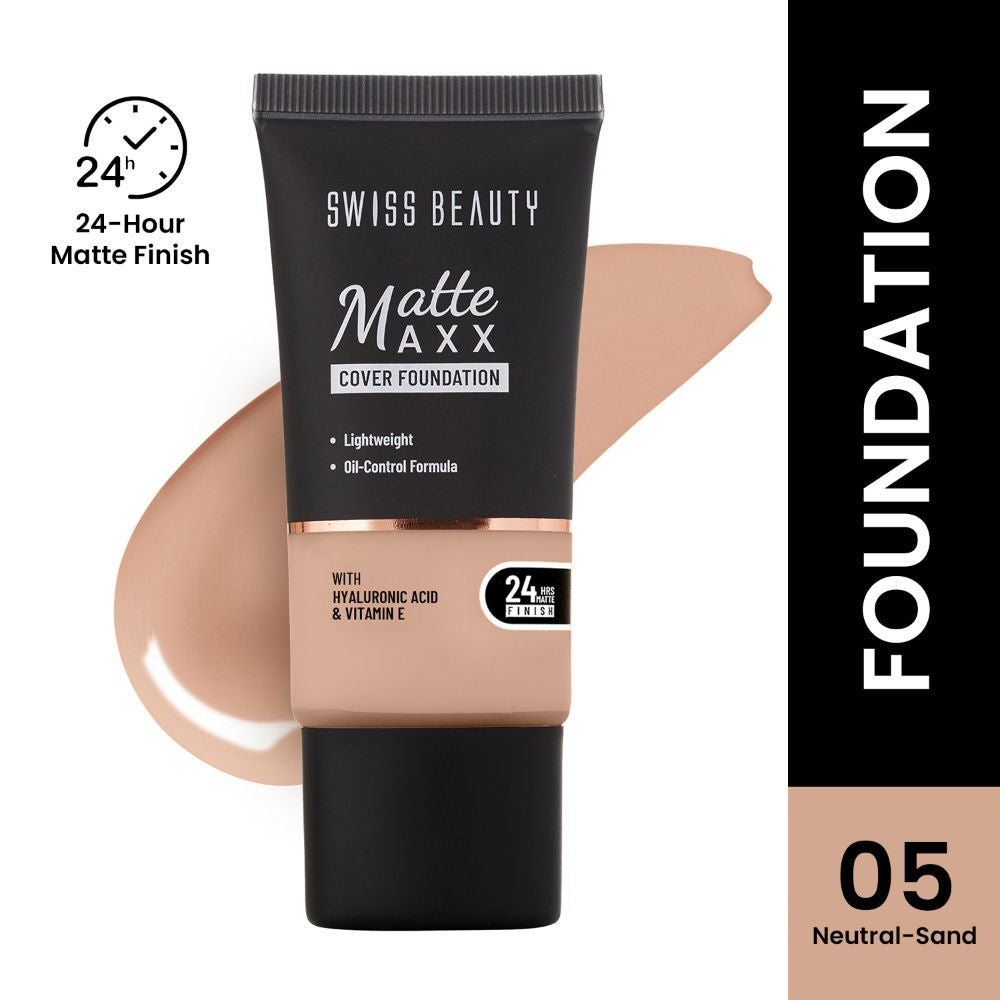 Swiss Beauty Matte Maxx Cover Foundation with Hyaluronic Acid & Vitamin E