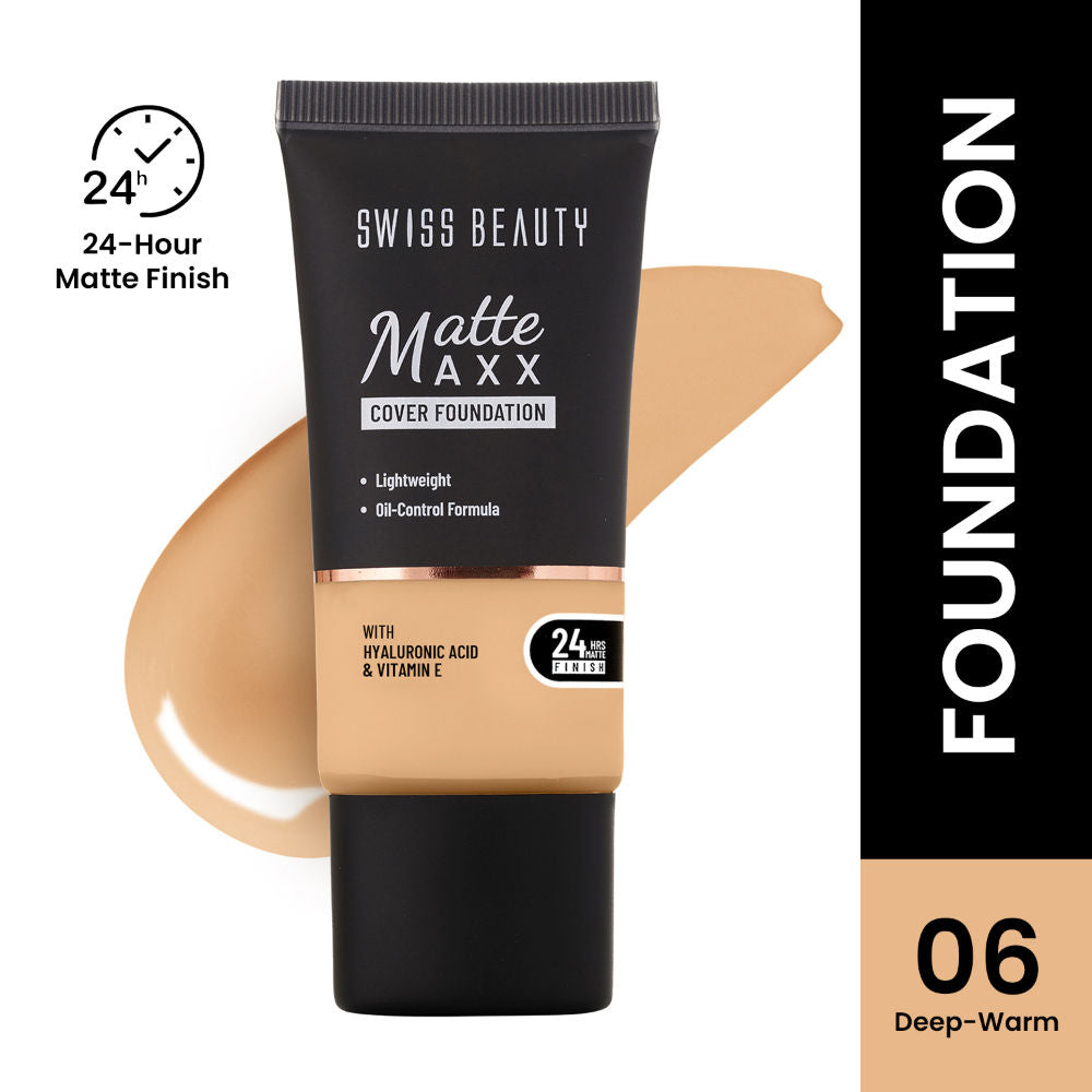 Swiss Beauty Matte Maxx Cover Foundation with Hyaluronic Acid & Vitamin E