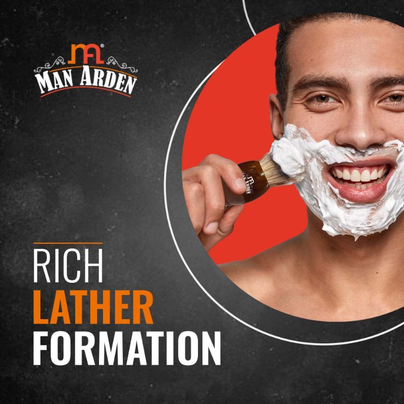 Man Arden Vintage Finish Premium Shaving Brush With Ultra Soft & Absorbent Bristles Long Handle