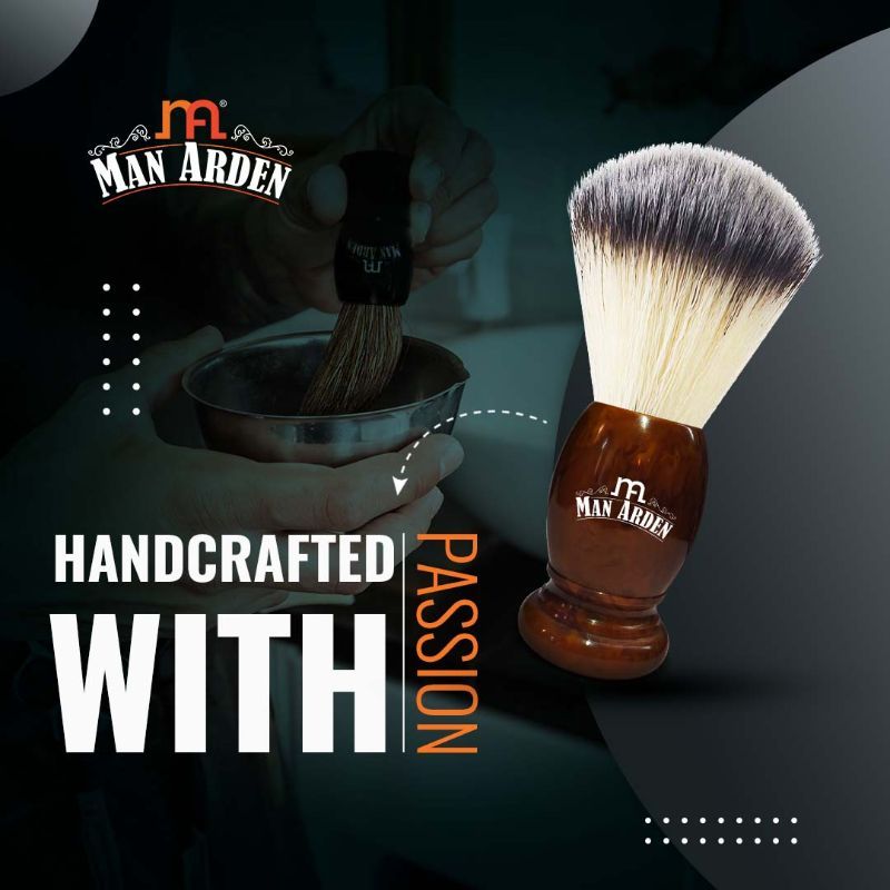 Man Arden Vintage Finish Premium Shaving Brush With Ultra Soft & Absorbent Bristles Long Handle