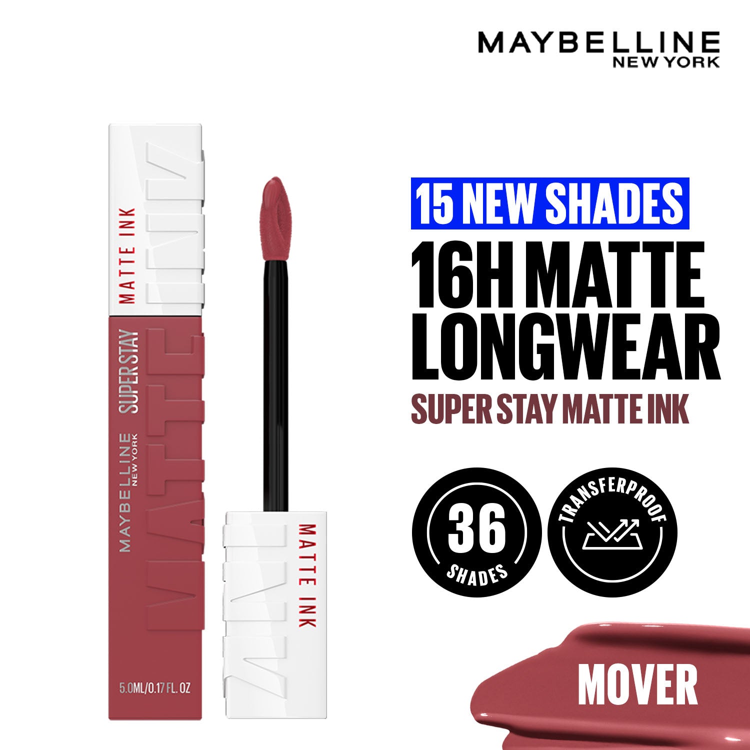 Maybelline New York Super Stay Matte Ink Liquid Lipstick, Lasts Up to 16 Hours - 15 Lover