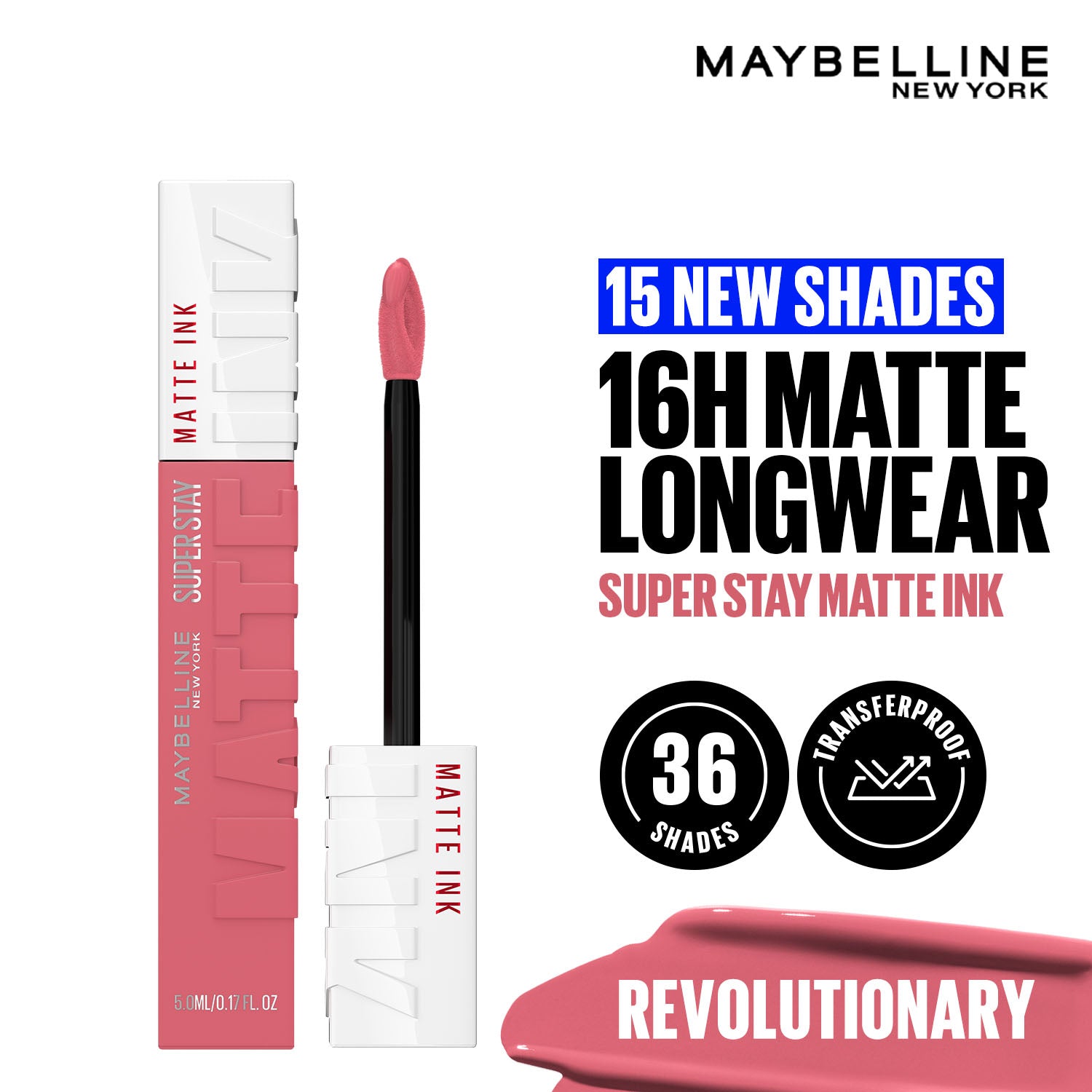 Maybelline New York Super Stay Matte Ink Liquid Lipstick, Lasts Up to 16 Hours - 15 Lover