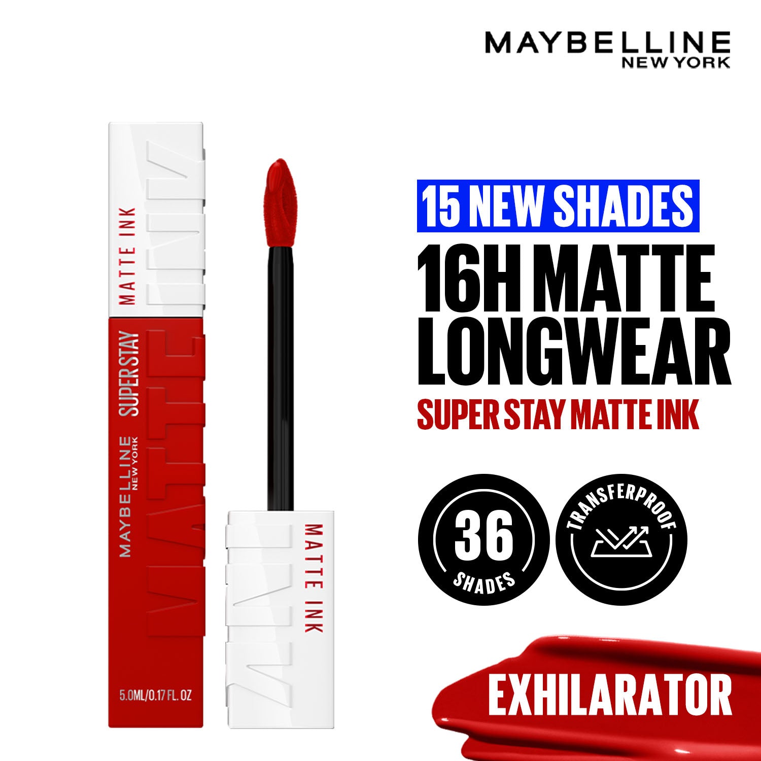 Maybelline New York Super Stay Matte Ink Liquid Lipstick, Lasts Up to 16 Hours - 15 Lover