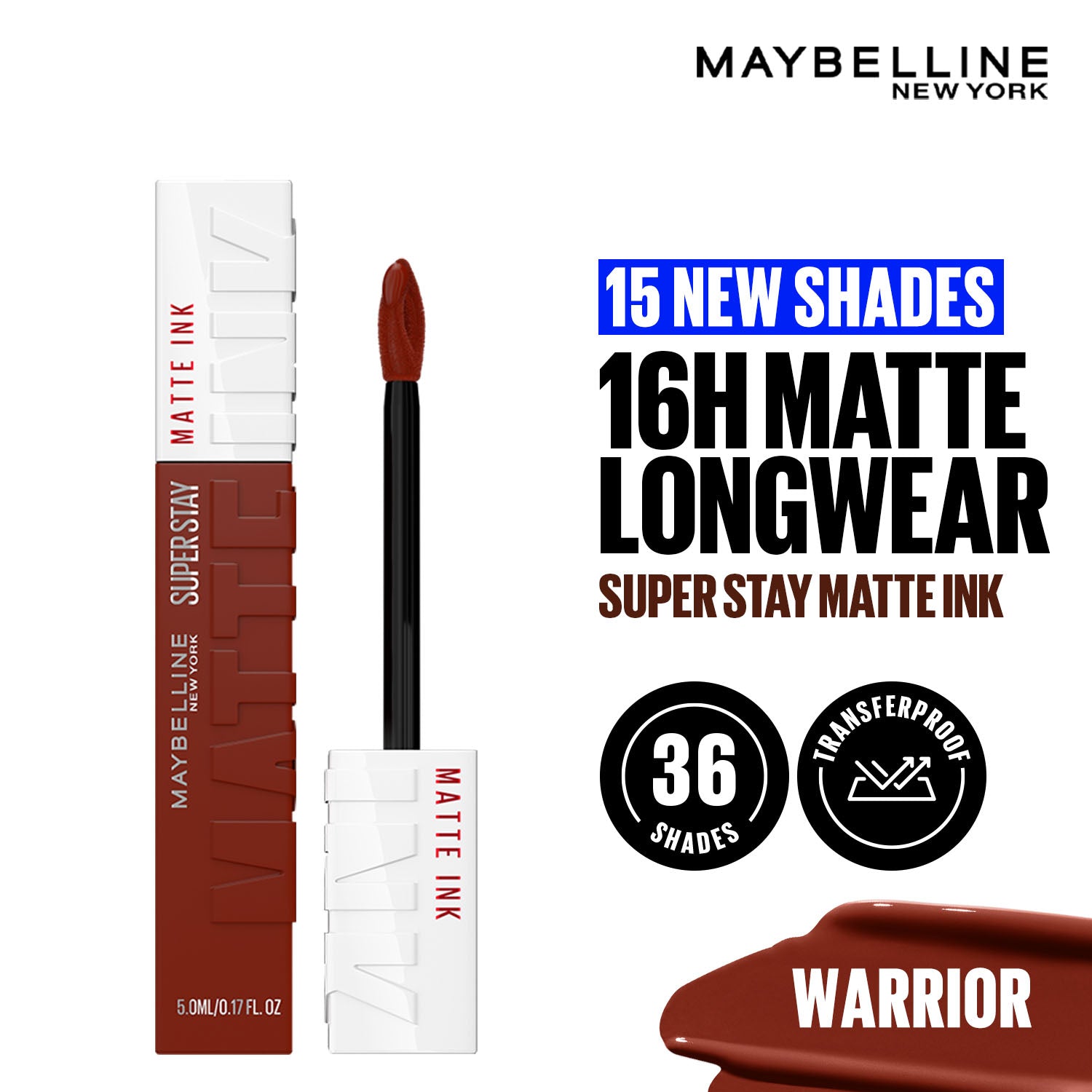 Maybelline New York Super Stay Matte Ink Liquid Lipstick, Lasts Up to 16 Hours - 15 Lover