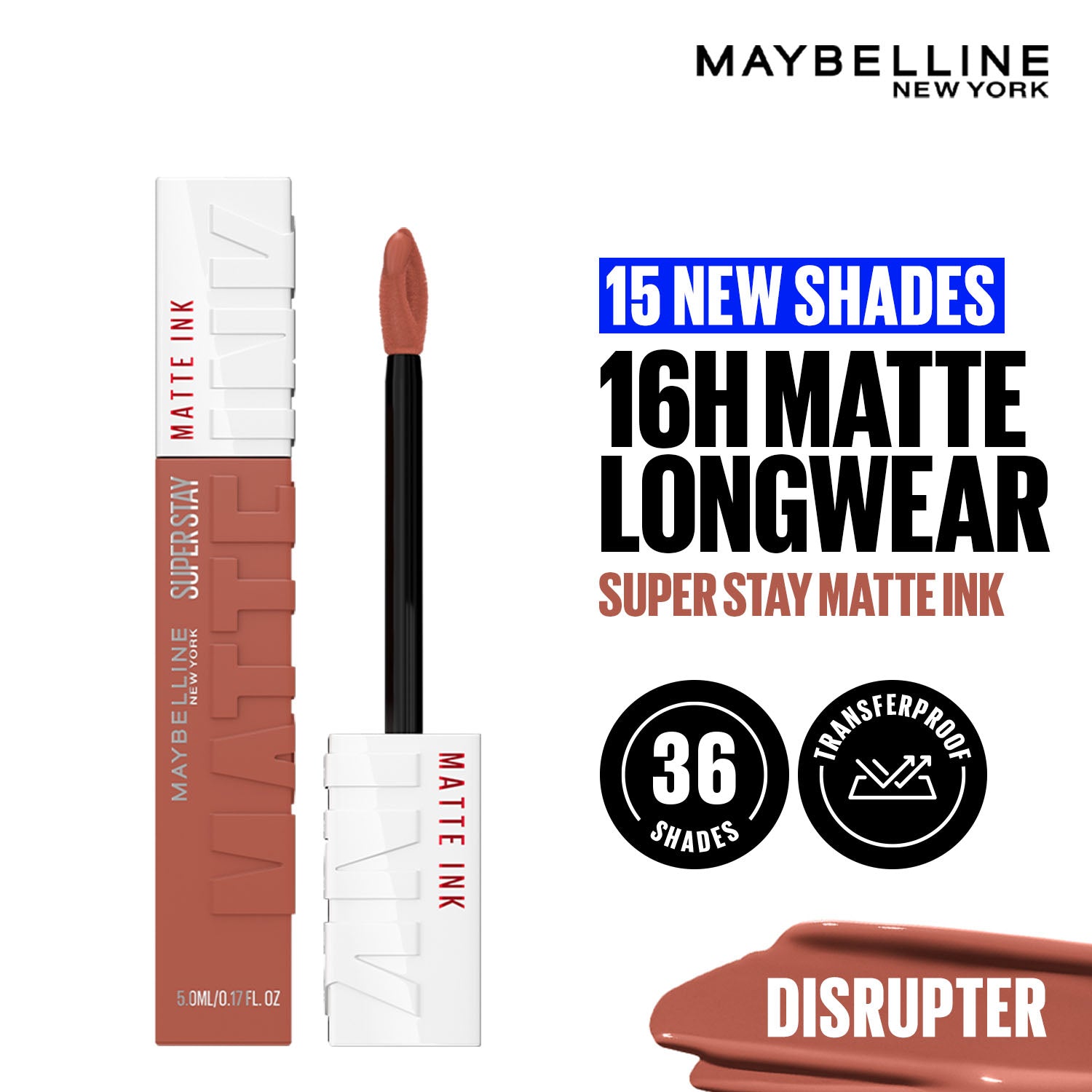 Maybelline New York Super Stay Matte Ink Liquid Lipstick, Lasts Up to 16 Hours - 15 Lover