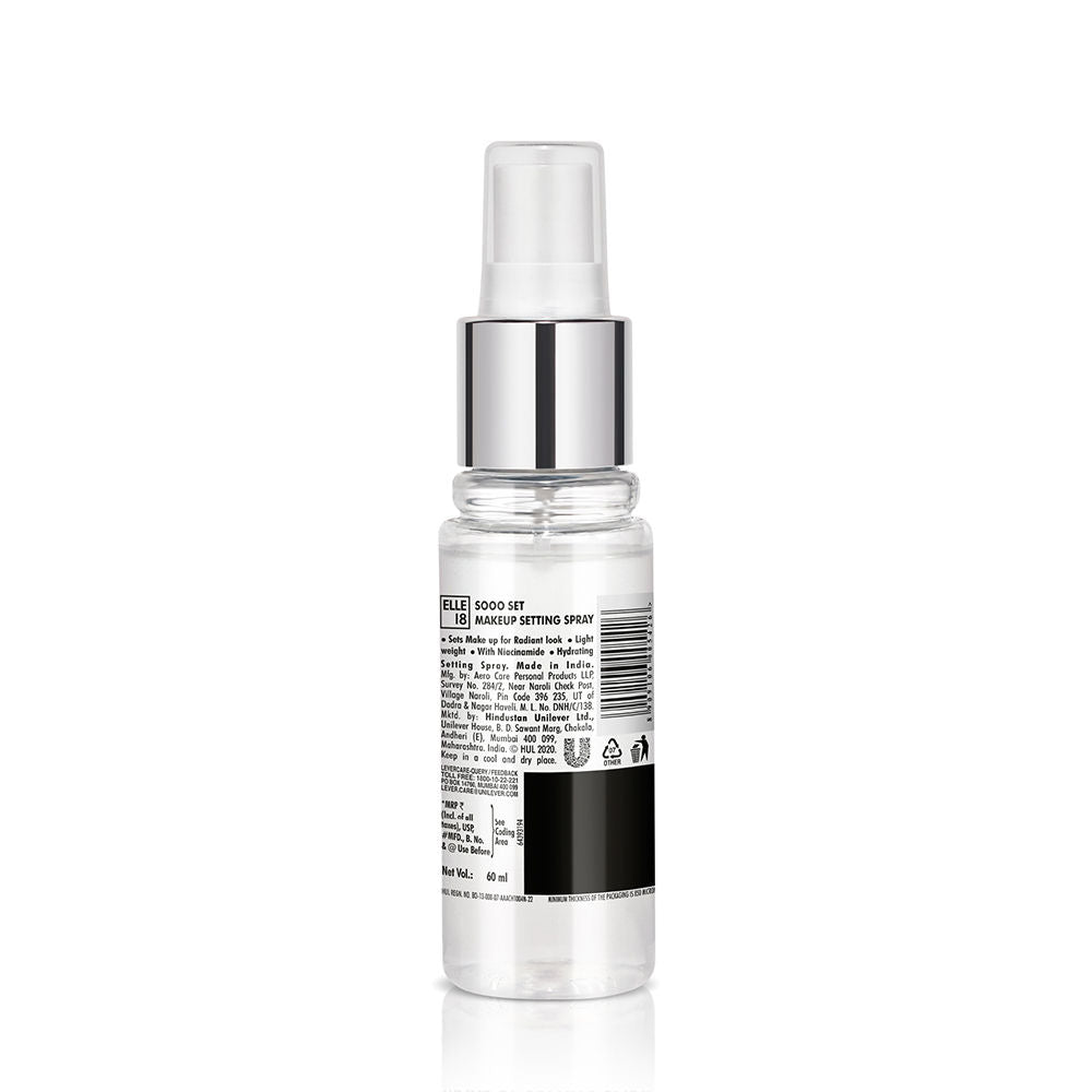 Elle 18 Hydrating Sooo Set Setting Spray With Niacinamide For Moisturised Skin