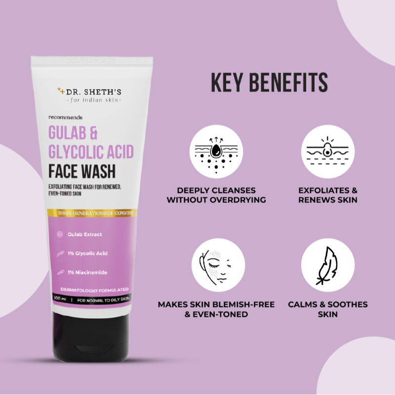 Dr. Sheth's Gulab & Glycolic Acid Face Wash