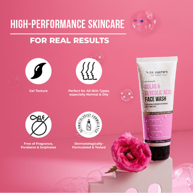 Dr. Sheth's Gulab & Glycolic Acid Face Wash