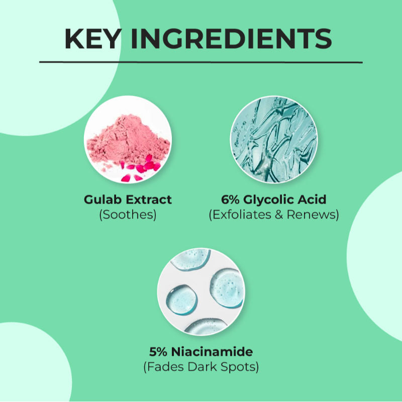 Dr. Sheth's Gulab and 6% Glycolic Acid Serum to Brighten and Improve Skin Texture
