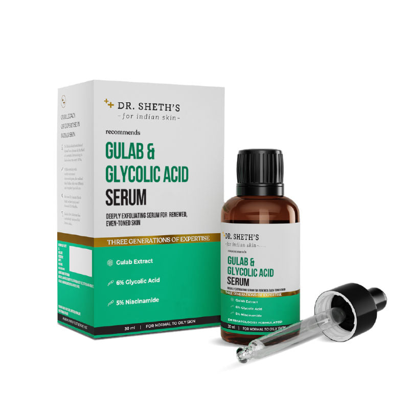 Dr. Sheth's Gulab and 6% Glycolic Acid Serum to Brighten and Improve Skin Texture