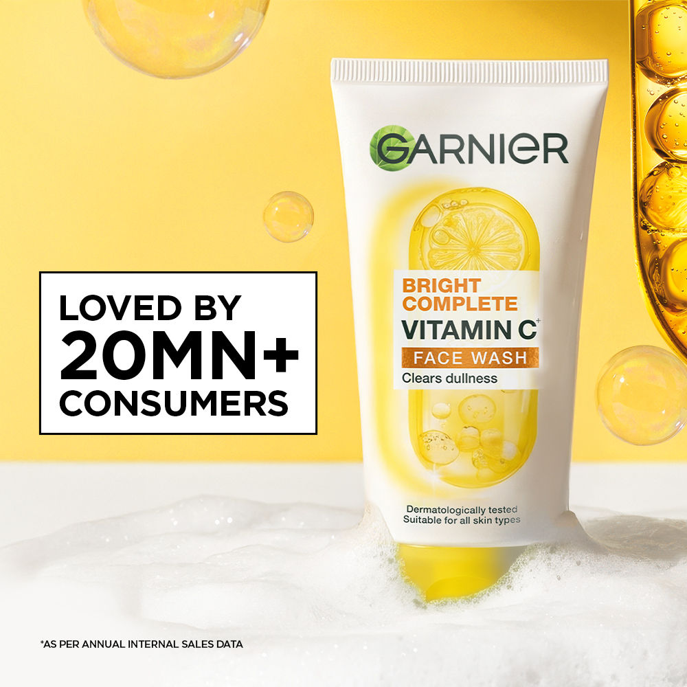 Garnier Vitamin C Face Wash for Brighter Skin Cleanses Skin & Removes Impurities