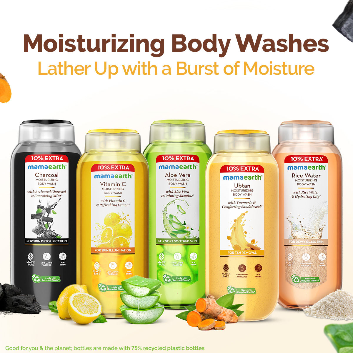Mamaearth Ubtan Moisturizing Body Wash With Turmeric & Saffron