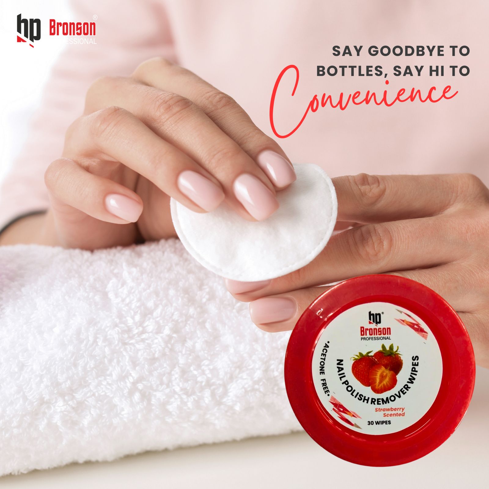 Bronson Professional Nail Polish Remover Wipes - Stawberry