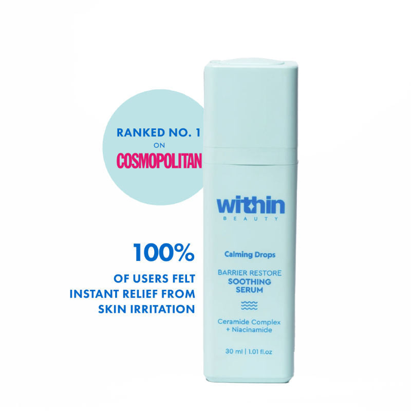 Within Beauty Ceramide & Niacinamide Serum, Calming Drops Barrier Restore Soothing Serum