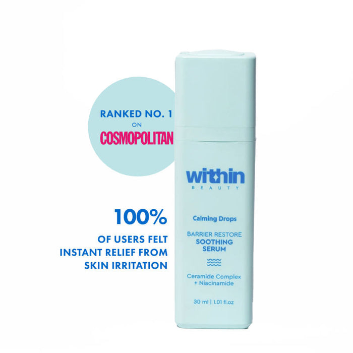 Within Beauty Ceramide & Niacinamide Serum, Calming Drops Barrier Restore Soothing Serum