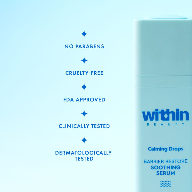 Within Beauty Ceramide & Niacinamide Serum, Calming Drops Barrier Restore Soothing Serum